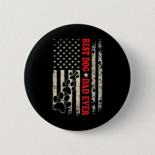 Funny Vater Vathers Day Hund Vater Usa Flagge Button