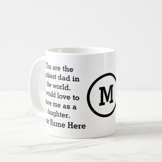 Funny Vätern Tagesgeschenk von Tochter Kaffeetasse (Vorderseite Links)