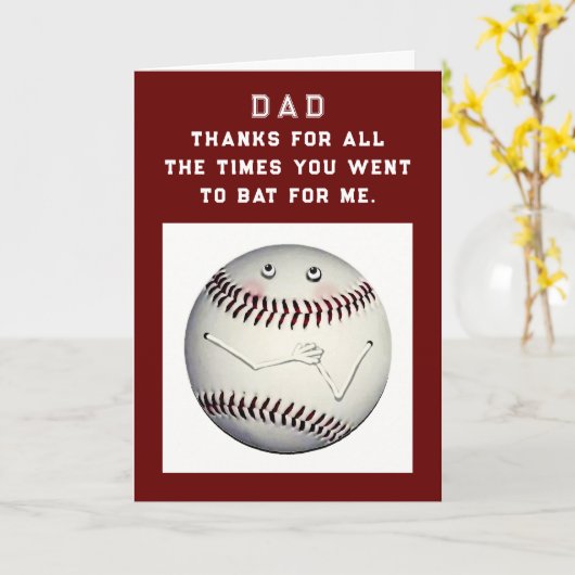 Funny Vatertag Baseball Karte (Gelbe Blume)