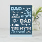 Funny Vatertag Card Blaues Vintages Retro Dankeskarte (Stehend Vorderseite)