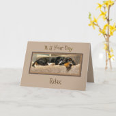 Funny "Vatertag" Card W/Basset Hound Puppy Karte (Gelbe Blume)