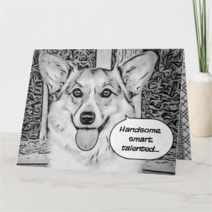 Funny Vatertag Corgi Karte