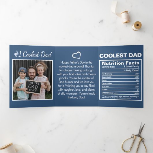 Funny Vatertag Foto Ernährung Dreifach Gefaltete Karte (Innenseite)