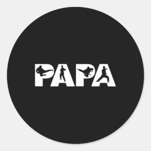 Funny Vatertag Geschenk für Vater - Papa Karate Ge Runder Aufkleber