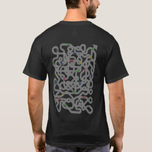 Funny Vatertag T - Shirt Geschenk mit Road Maze