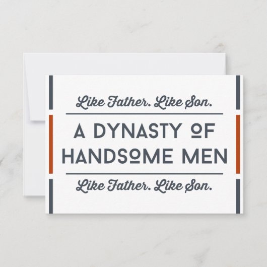 Funny Vathday Card, Typografie Handsome Vater Karte (Vorderseite)