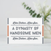 Funny Vathday Card, Typografie Handsome Vater Karte (Stehend Vorderseite)
