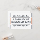 Funny Vathday Card, Typografie Handsome Vater Karte (Vorderseite/Rückseite Beispiel)