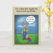 Funny Vathers Day Cards: Hühner abholen Karte (Gelbe Blume)