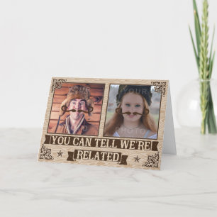 Funny Vathers Day Mustache Custom Family Fotos Karte