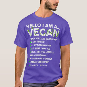 Funny Vegan Activism Vegetarian Hallo bin ich Vega T-Shirt
