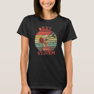 Funny Vegan Beet System Anarchy Retro Veganismus T-Shirt