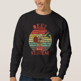Funny Vegan Beet the System Anarchy Retro Veganism Sweatshirt