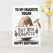 Funny Vegan Birthday Card Karte (Gelbe Blume)