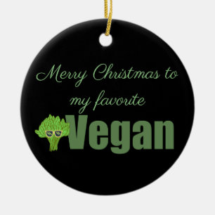 Funny Vegan Broccoli Niedlich Illustration Weihnac Keramik Ornament
