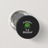 Funny Vegan Brussels Sprossen Button (Vorne & Hinten)
