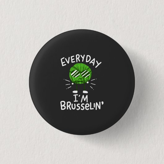 Funny Vegan Brussels Sprossen Button (Vorderseite)