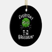 Funny Vegan Brussels Sprossen Keramik Ornament (Rechts)