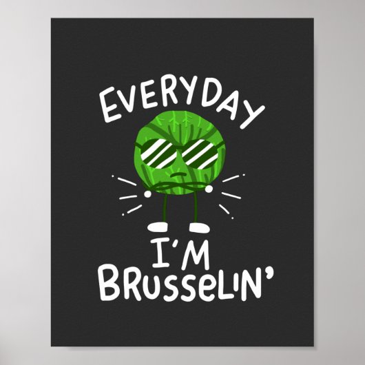 Funny Vegan Brussels Sprossen Poster (Vorne)