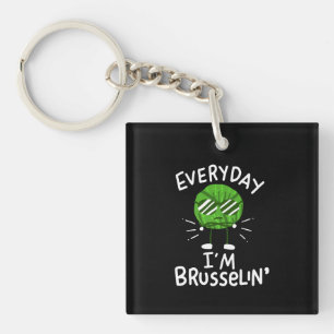 Funny Vegan Brussels Sprossen Schlüsselanhänger