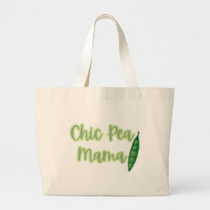 Funny Vegan Chic Pea Mama Women's Jumbo Stoffbeutel