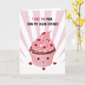 Funny Vegan Cupcake, Valentinstag Karte (Gelbe Blume)