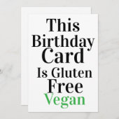 Funny Vegan Gluten Free Geburtstagskarte Einladung (Vorne/Hinten)