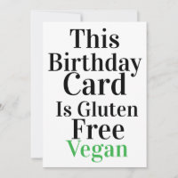 Funny Vegan Gluten Free Geburtstagskarte