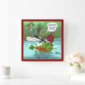 Funny Vegan Hunter Square Wall Clock Quadratische Wanduhr (Zuhause)