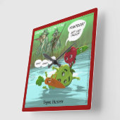 Funny Vegan Hunter Square Wall Clock Quadratische Wanduhr (Winkel)