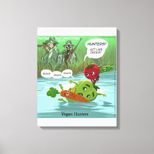 Funny Vegan Jäger Canvas Print Leinwanddruck (Vorderseite)