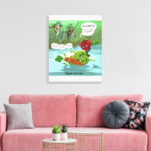 Funny Vegan Jäger Canvas Print Leinwanddruck (Insitu (Wohnzimmer))