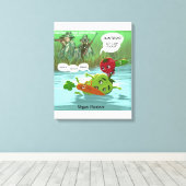 Funny Vegan Jäger Canvas Print Leinwanddruck (Insitu (Holzboden))
