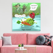 Funny Vegan Jäger Canvas Print Leinwanddruck (Insitu (Wohnzimmer))