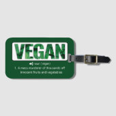 Funny Vegan Quotes Typografie Gepäckanhänger (Vorderseite (Horizontal))