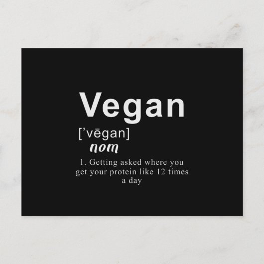 Funny Vegan Shirt - Vegane Definition Postkarte (Vorderseite)
