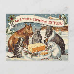 Funny Vegan Vegetarian Christmas Postkarte