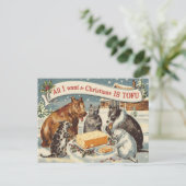 Funny Vegan Vegetarian Christmas Postkarte (Stehend Vorderseite)