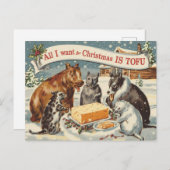 Funny Vegan Vegetarian Christmas Postkarte (Vorne/Hinten)