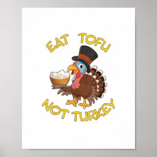 Funny Vegan Vegetarian Erntedank Essen Tofu Poster