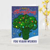 Funny Vegan Weido Card, Frohe Weihnachten Karte (Gelbe Blume)