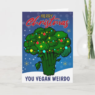 Funny Vegan Weido Card, Frohe Weihnachten Karte