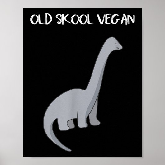 Funny Veganes T-Shirt mit Dinosaurier-Image Poster (Vorne)