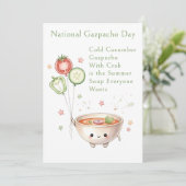 funny vegetables National Gazpacho Day Dankeskarte (Stehend Vorderseite)
