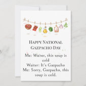 funny vegetables National Gazpacho Day Dankeskarte (Vorderseite)