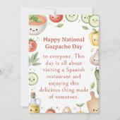 funny vegetables National Gazpacho Day Dankeskarte (Vorderseite)