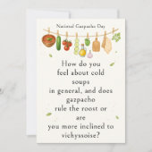 funny vegetables National Gazpacho Day Dankeskarte (Vorderseite)