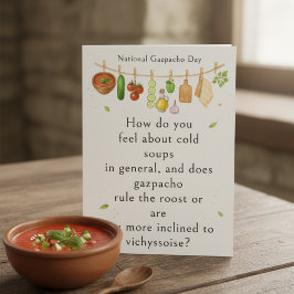 funny vegetables National Gazpacho Day Dankeskarte