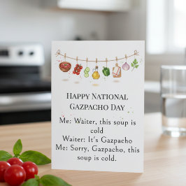 funny vegetables National Gazpacho Day Dankeskarte