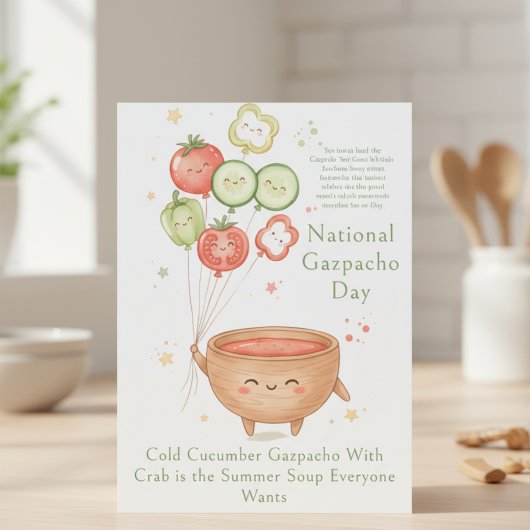 funny vegetables National Gazpacho Day Dankeskarte